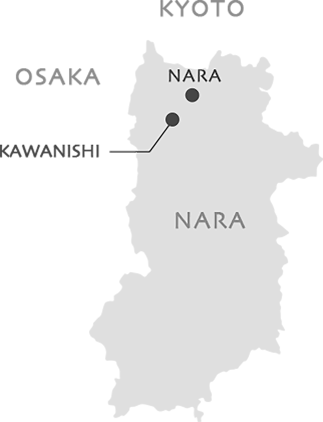 奈良県の中の川西町の位置がわかる図